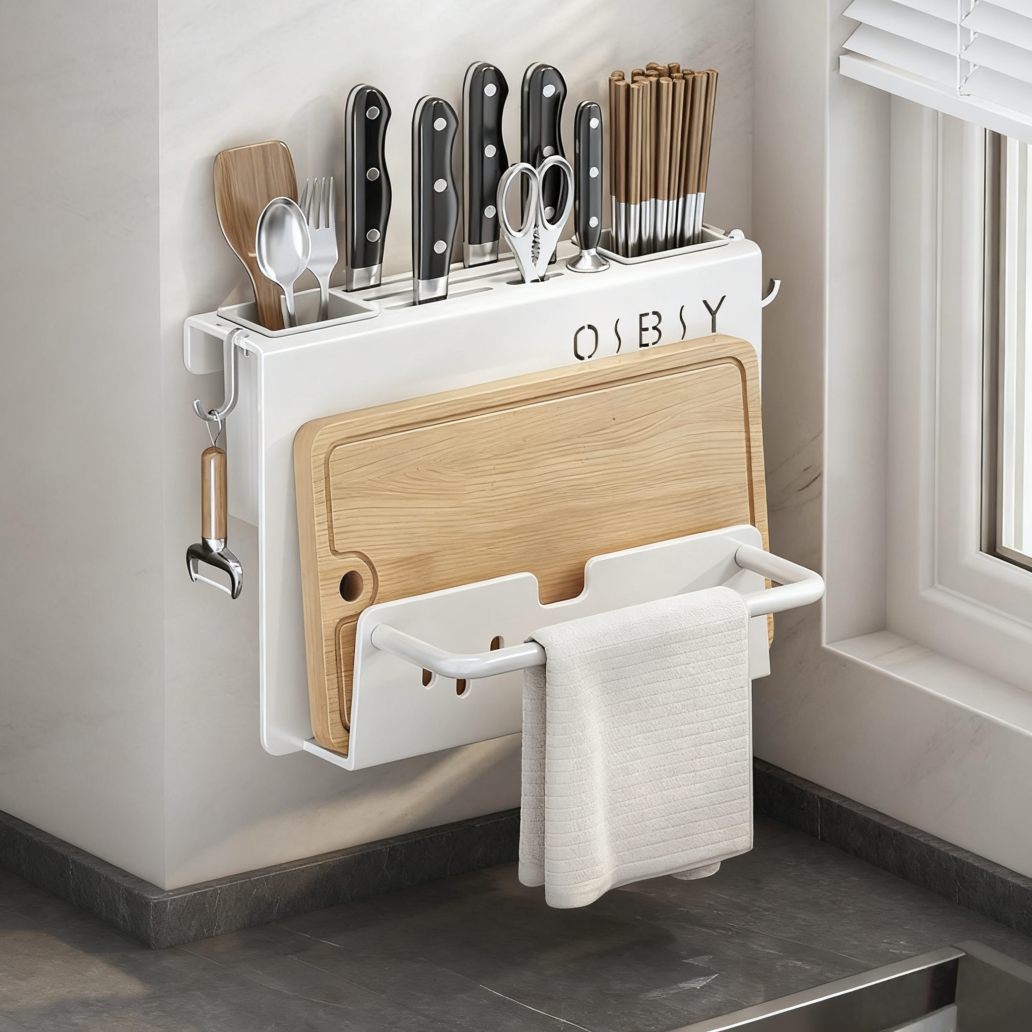 YAPOGI 주방 통풍 설치 없는 조리도구 칼꽃이 수저 정리대 칼거치대 칼꽂이 23,500원