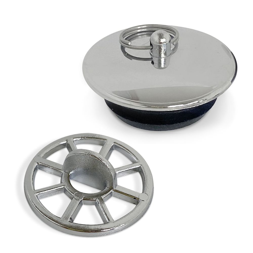 국내생산 ( 크롬 욕조마개 1개+크롬 욕조망35mm ) 크롬욕조마개 욕조배수구망 세트 욕조거름망 욕조마게 욕조 배수구 거름망 3,900원