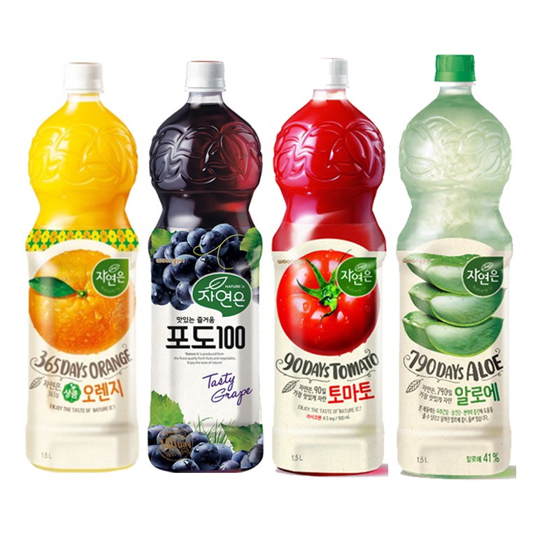 [마시자몰] 웅진 자연은 종합 주스 1.5L 4종 오렌지 + 포도 + 알로에 + 토마토, 1.5L 14,900원