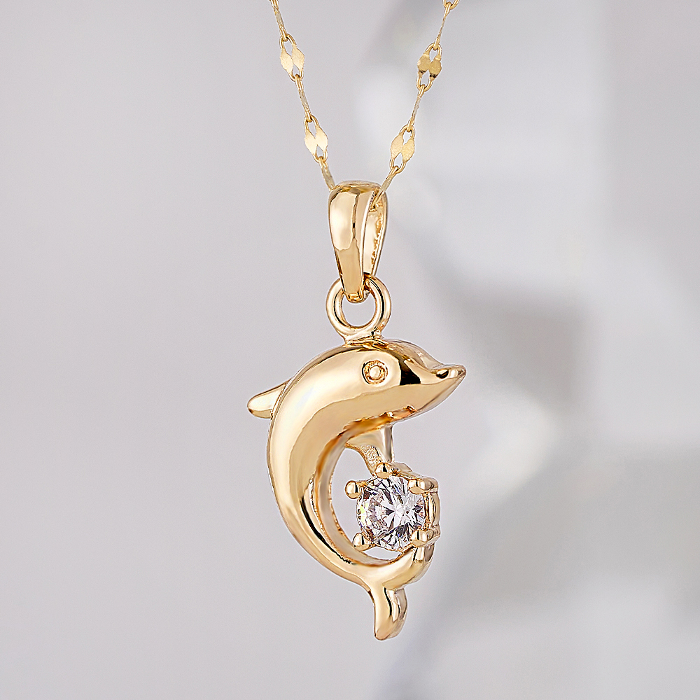 주리에떼 14K/18K 여성용 돌고래 럭키비키 금 목걸이 + 사은품 반지 + 쇼핑백 259,000원