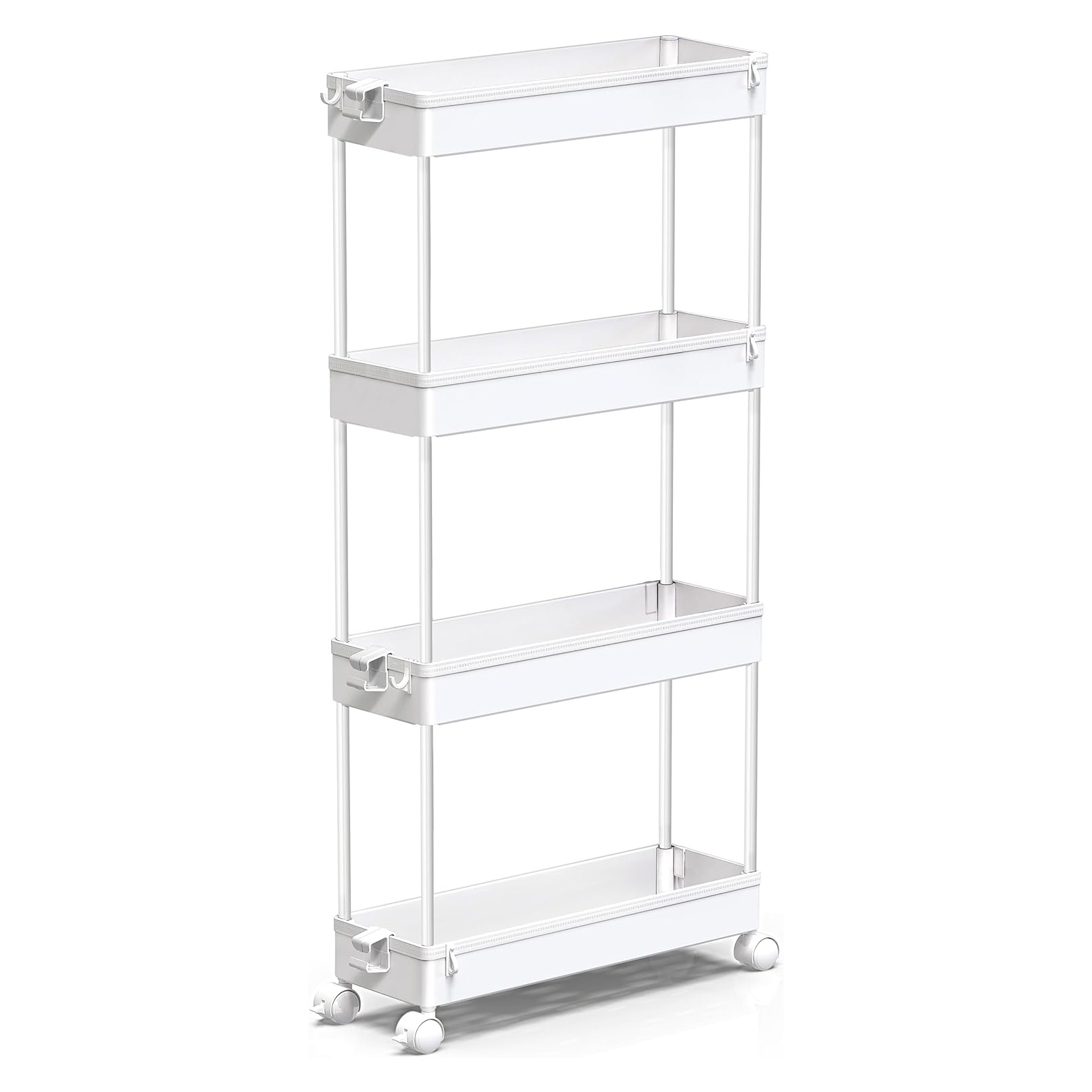 틈새 선반 이동식 트롤리 다기능 주방 세탁실, 4단, 흰색 16,200원