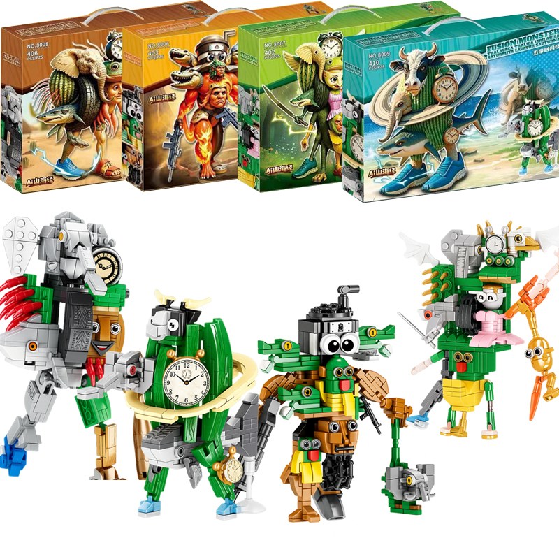 대형 사이즈 이탈리안 브레인롯 퓨전 합체 로봇 4종류  호환블럭 16,000원