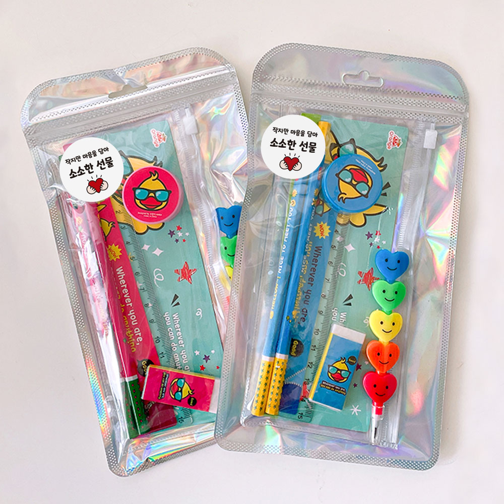 유치원 어린이집 생일 선물 답례품 포장 세트 단체 선물 구디백 초등 어린이 학용품 문구 세트, 01 핑크, 1세트 2,000원