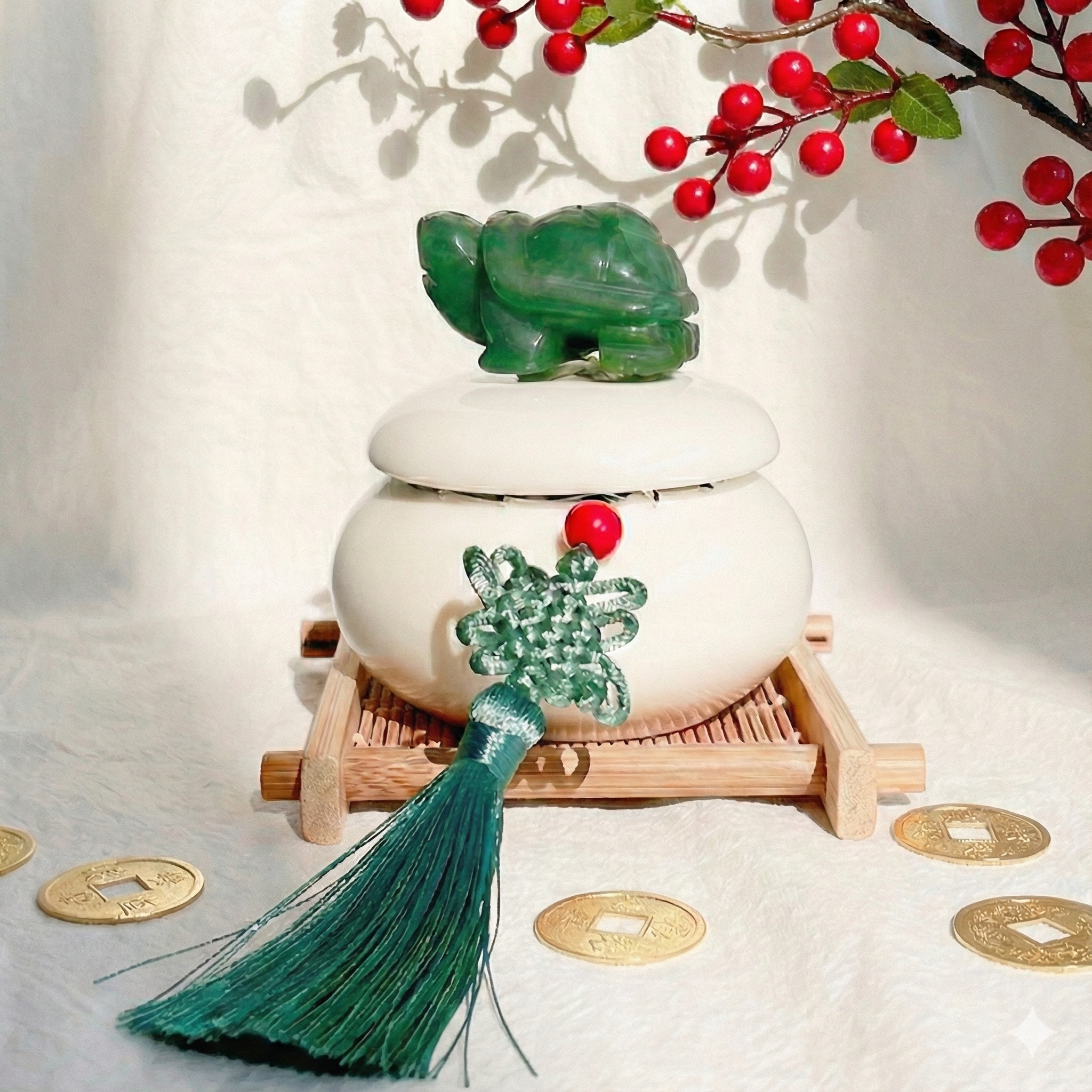 맘스크 옥 거북이 풍수 셋트 현관 소금단지 미니, 화이트 22,000원