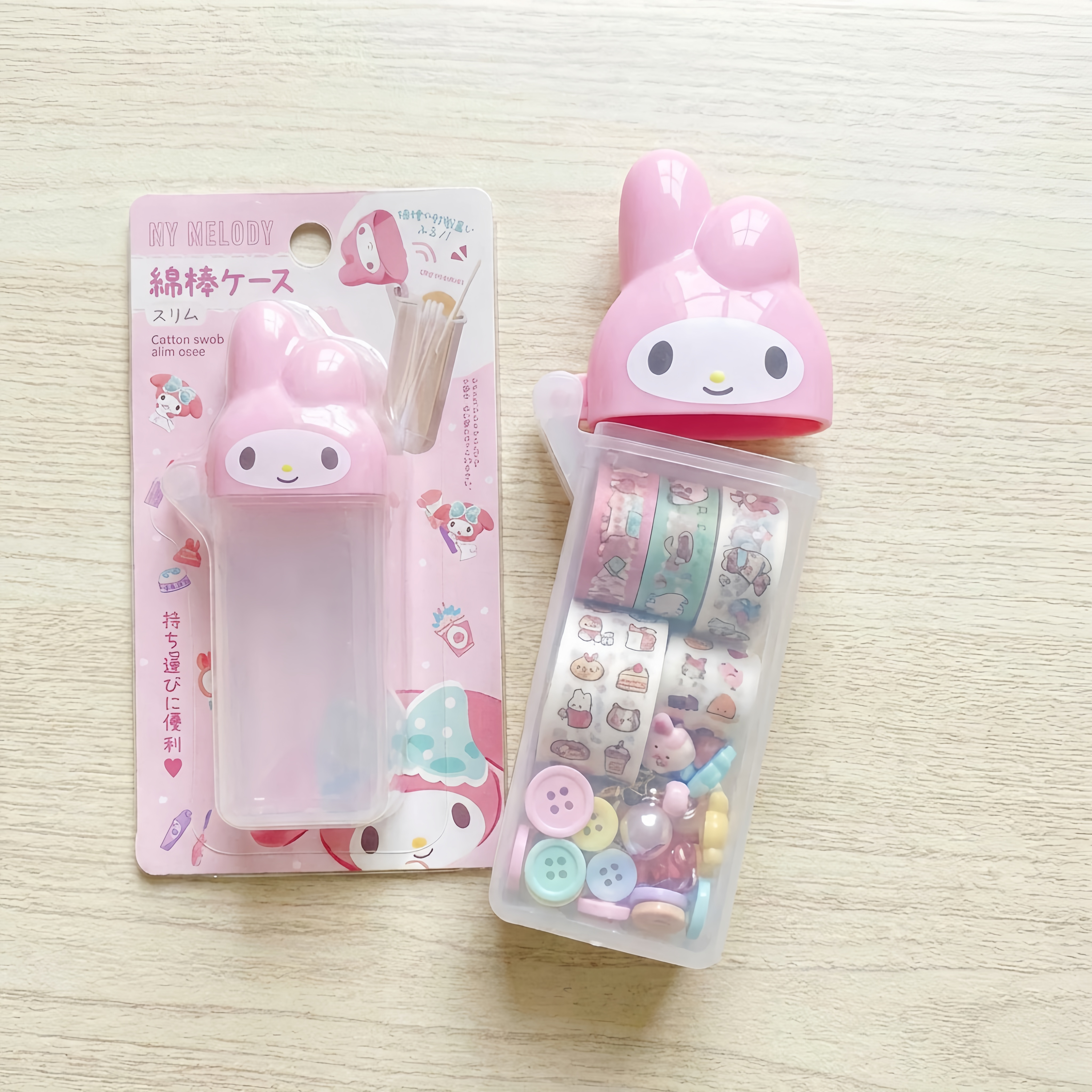 산리오 키티 면봉케이스 면봉통 휴대용 치실케이스 여행키티, 분홍색(Pinkl), 1개 7,990원