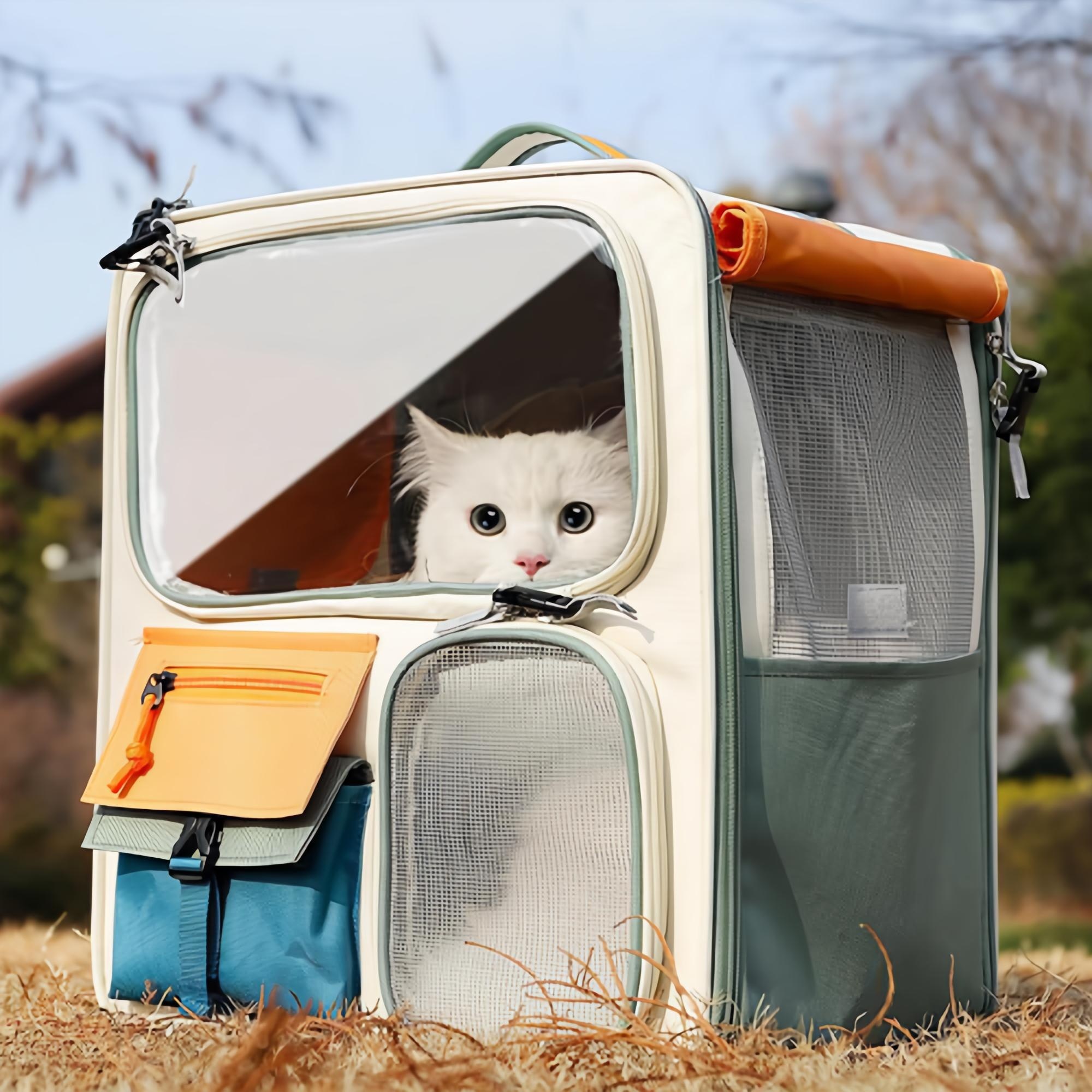 ZOZOFO 백팩 고양이 이동장 강아지 이동가방 접이식 반려동물백팩 +이너쿠션 22,500원