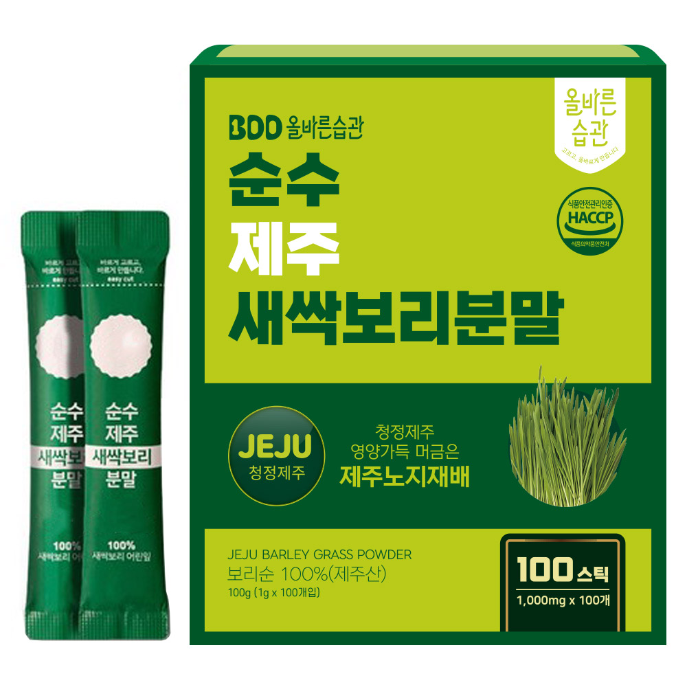 올바른습관 순수 제주 새싹보리 분말스틱 컬리케일, 100g, 1박스 15,600원