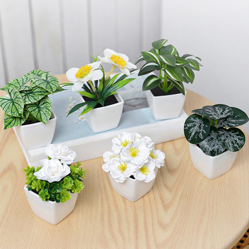 하스몰 플랜테리어 인조 조화 미니 화분 6종세트, 1개, 혼합색상 13,900원