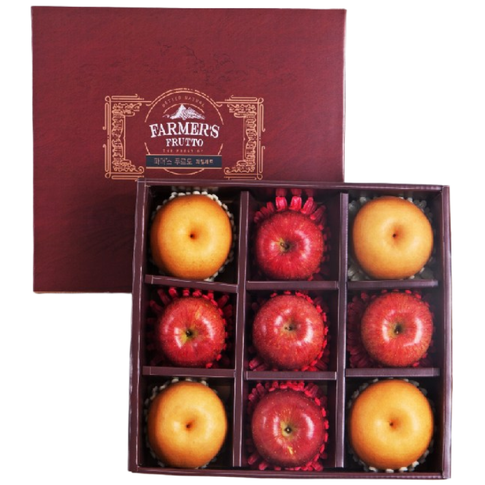 [프리미엄] 저탄소 gap인증 사과,배 혼합세트3호 3.6kg(5+4입)/부직포가방포함 58,000원