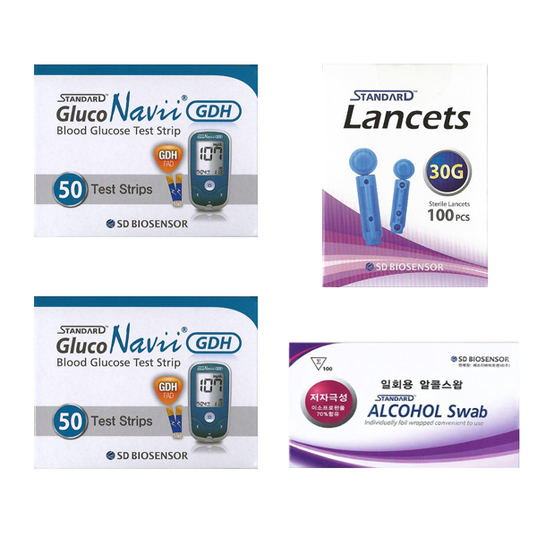 에스디바이오센서 글루코나비 GDH / NFC 혈당시험지 세트(시험지100매+침100개+솜100매) SW 28,200원