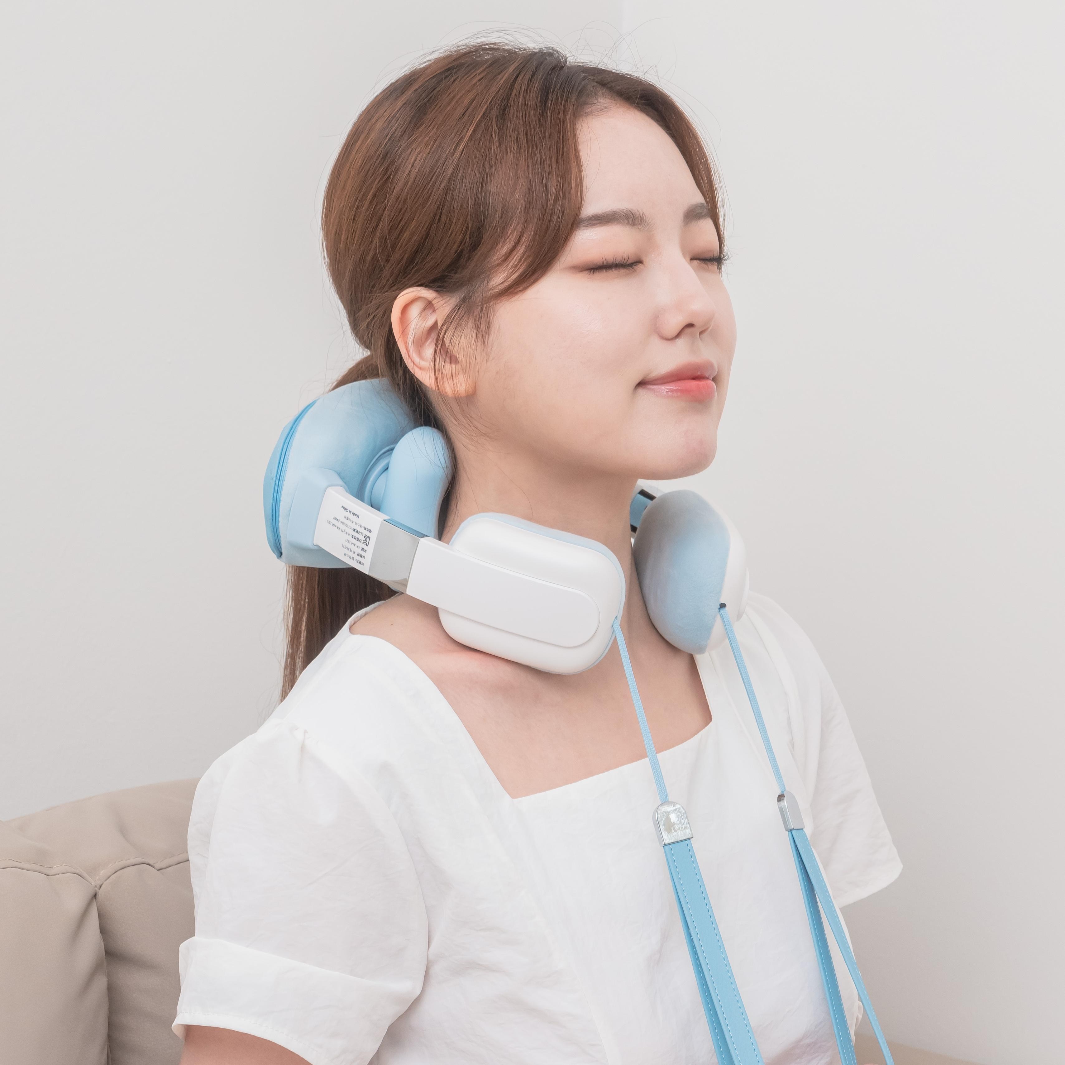 릴렉스파 목 어깨 마사지기 무선 온열 H형 승모근 겨울 벨벳 원단 안마기, 파란색 68,900원