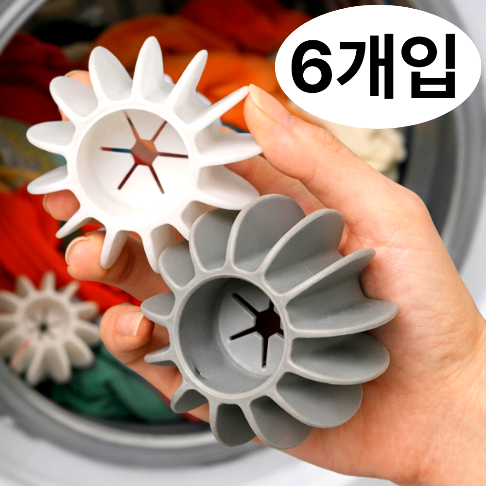 르오망 실리콘 세탁볼 대형 빨래 엉킴방지, 6개, 혼합색상 10,000원