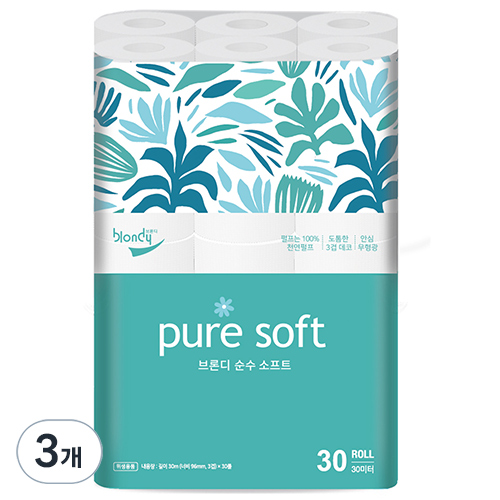 브론디 순수 소프트 천연펄프 3겹 롤화장지 36,780원