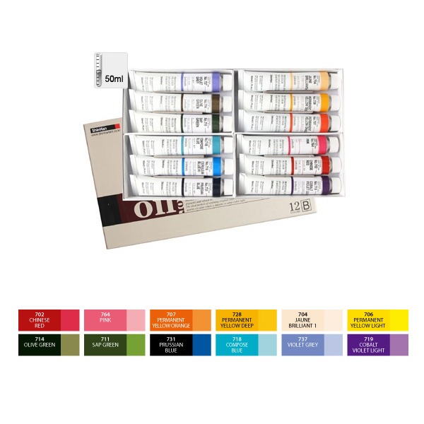 (신한) 전문가 유화물감 50ml 12색세트B 오일칼라 102,000원