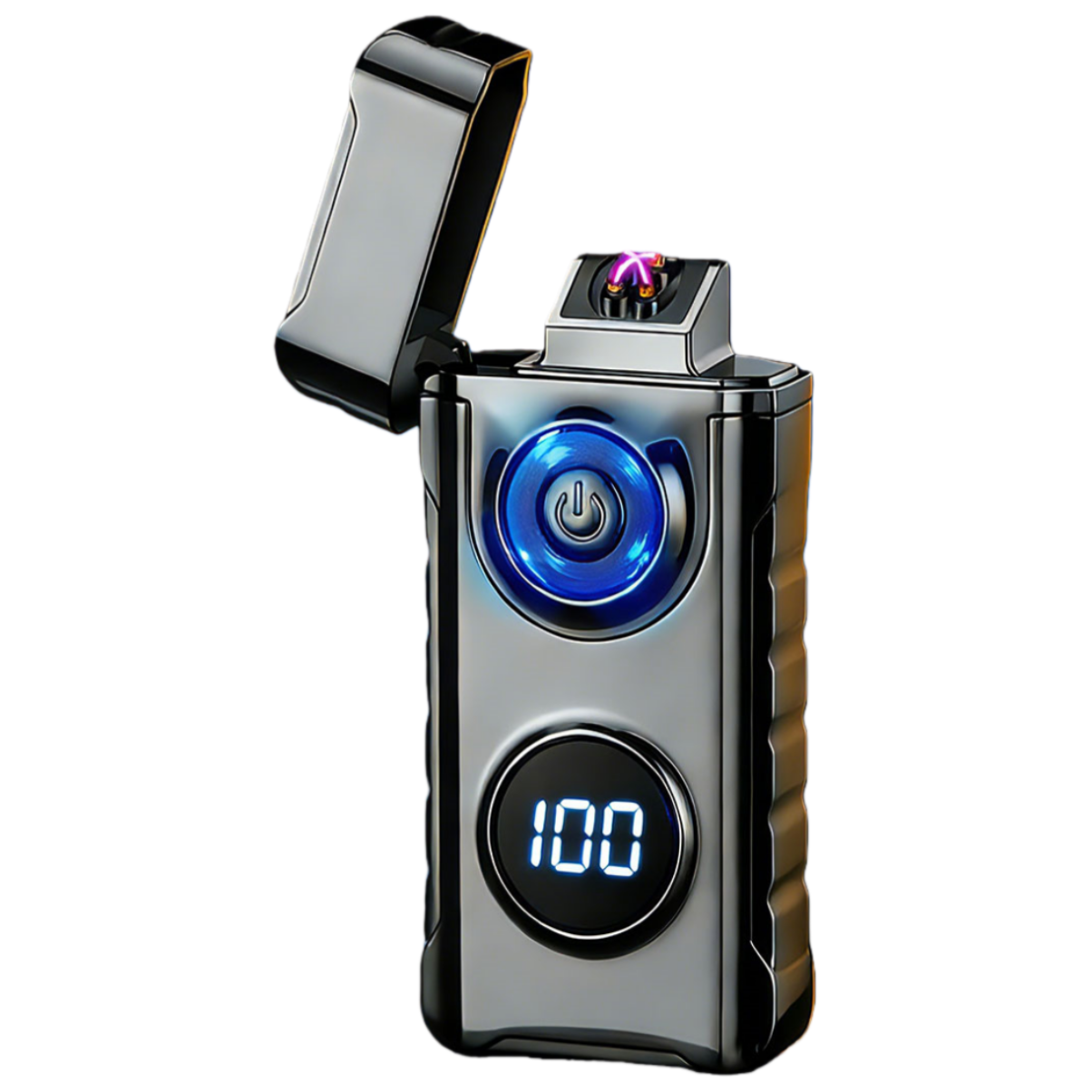 Kindfire C타입 플라즈마 라이터 캠핑용 라이타 충전식 듀얼아크 점화기 LED 배터리표시 랜턴기능 아연합금 바디, 1개, 블랙 21,790원