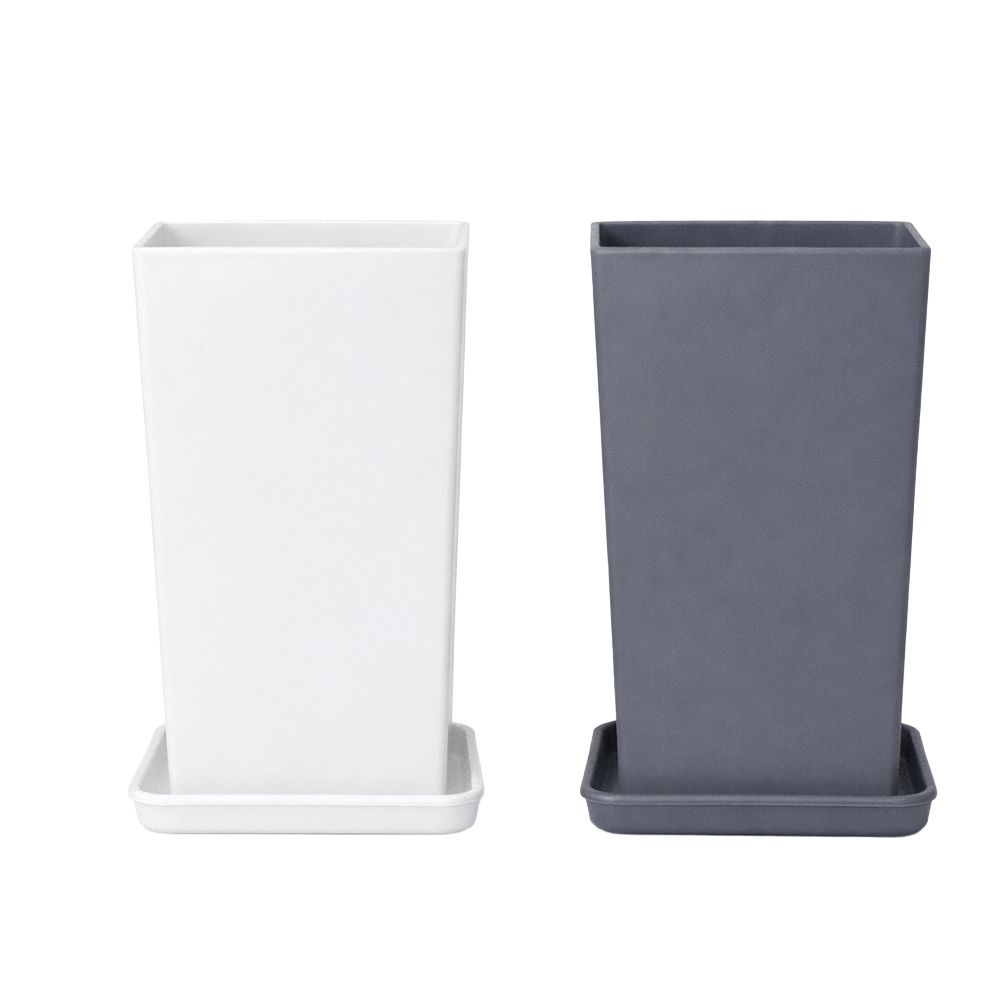 모던레시피 높은 사각 플라스틱 화분 받침 세트 / 중대형 가볍고 단단한 인테리어 화분, 1개, 화이트 19,900원