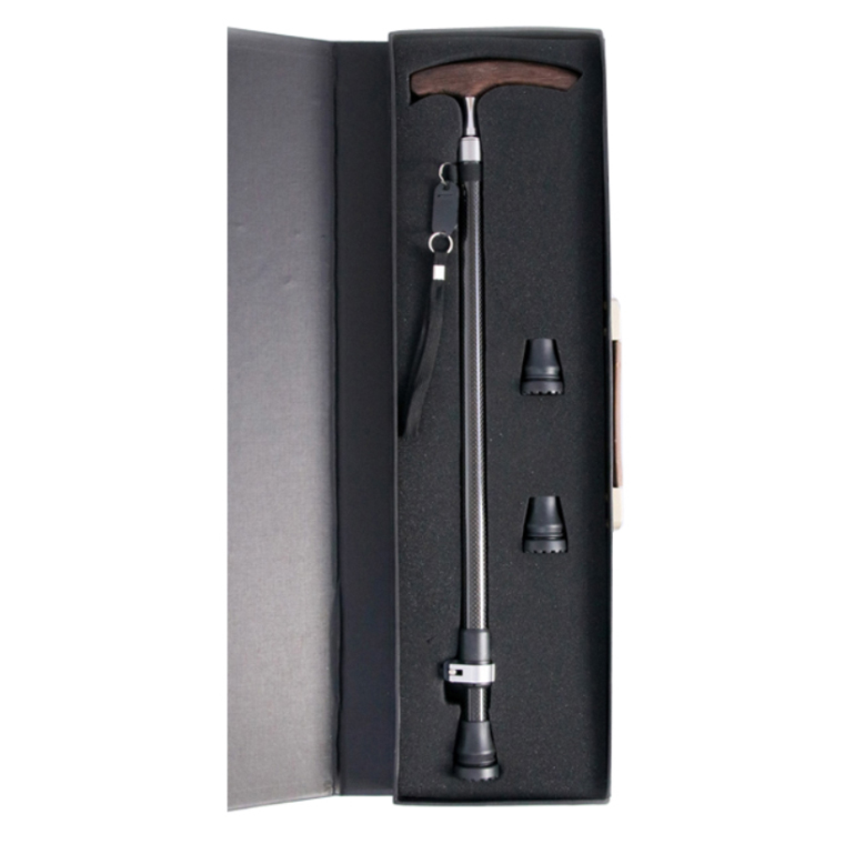 탄소섬유 가벼운 접이식 길이조절용 지팡이 외발 + 포장박스 세트, 블랙, 1세트 78,110원