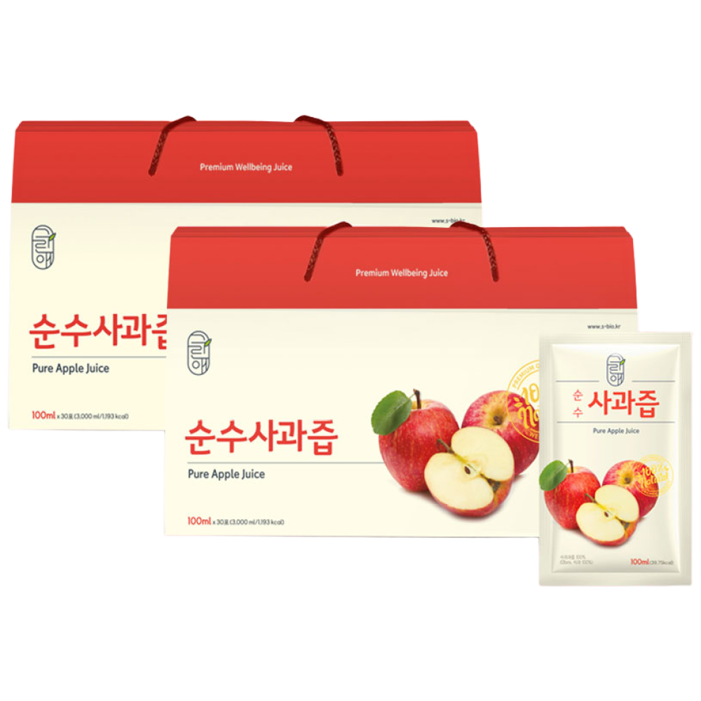 그린애 NFC착즙 사과100% 순수 사과즙 100ml 30팩 1+1 총 60팩 선물세트, 100ml, 60개 34,900원
