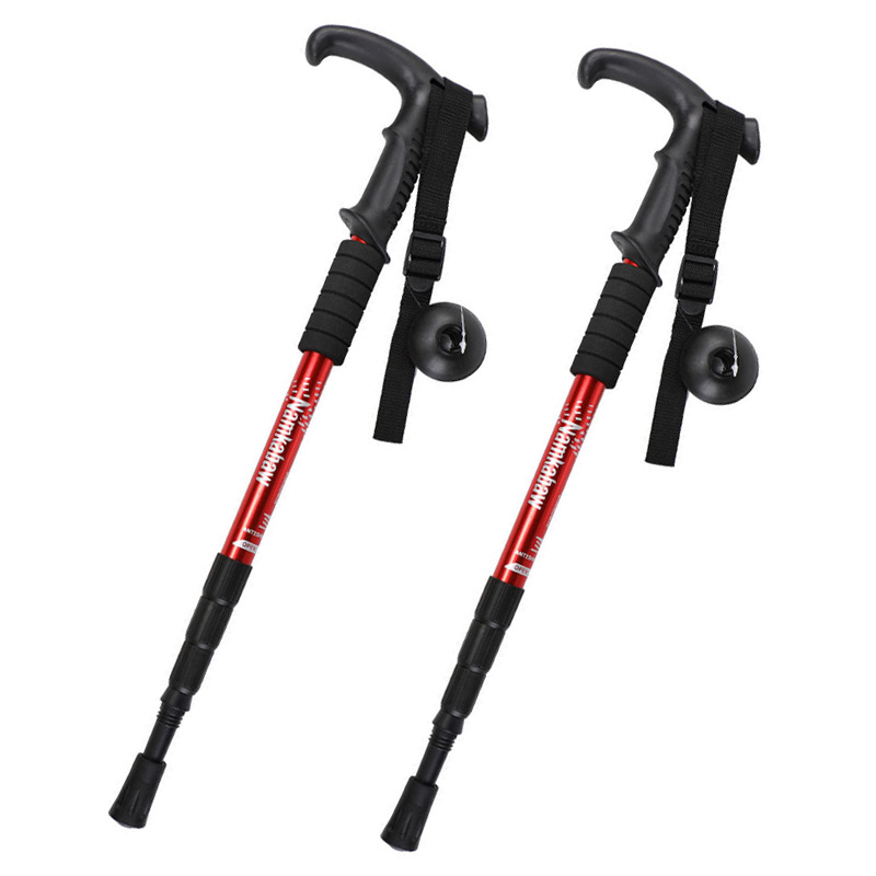 HA.M 두랄루민 경량 4단 초경량 등산스틱 2p, 등산스틱 T자형 레드(2P), 2개 22,800원