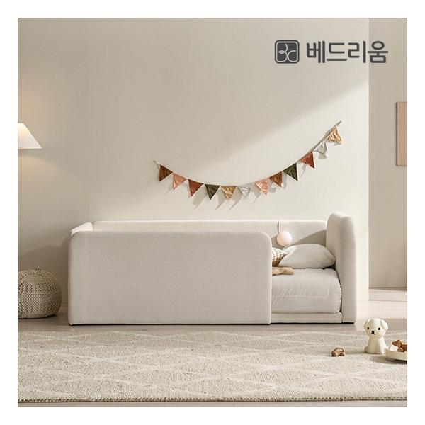 [금성침대 X 베드리움] 라온 패브릭 데이베드 침대 볼드헤드 Q - NEW 코지슬립 유로탑 + 안전가드 1,505,000원