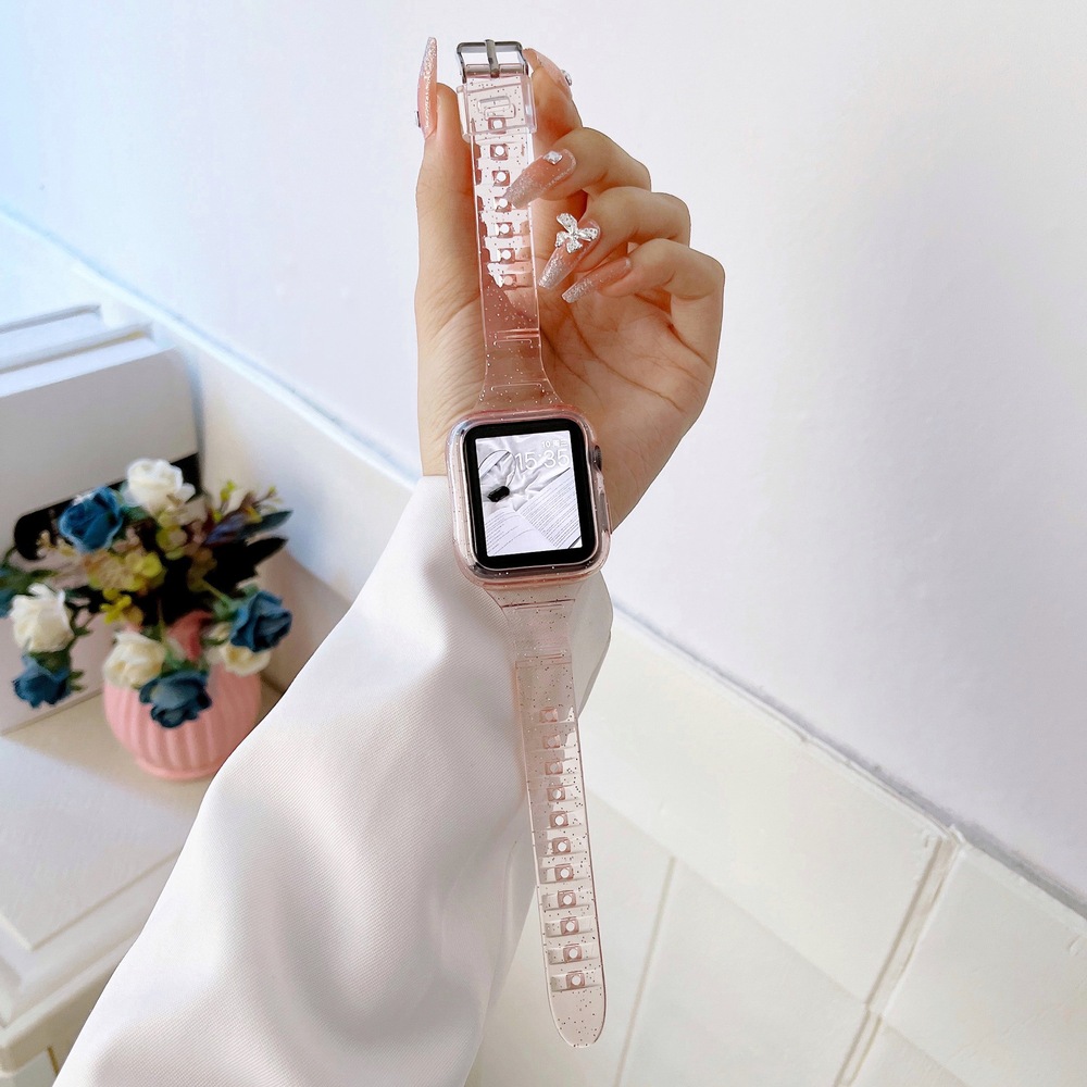 포유 애플워치 슬림 실리콘 투명 스트랩 루프 시계줄 줄질 밴드 3,900원