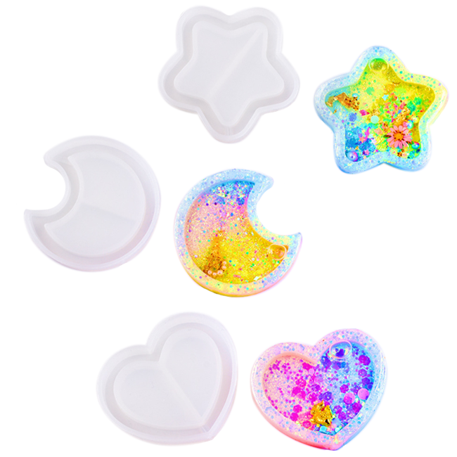 [드그라쎄] 실리콘몰드 - 하트 별 달 쉐이커 몰드 2,000원