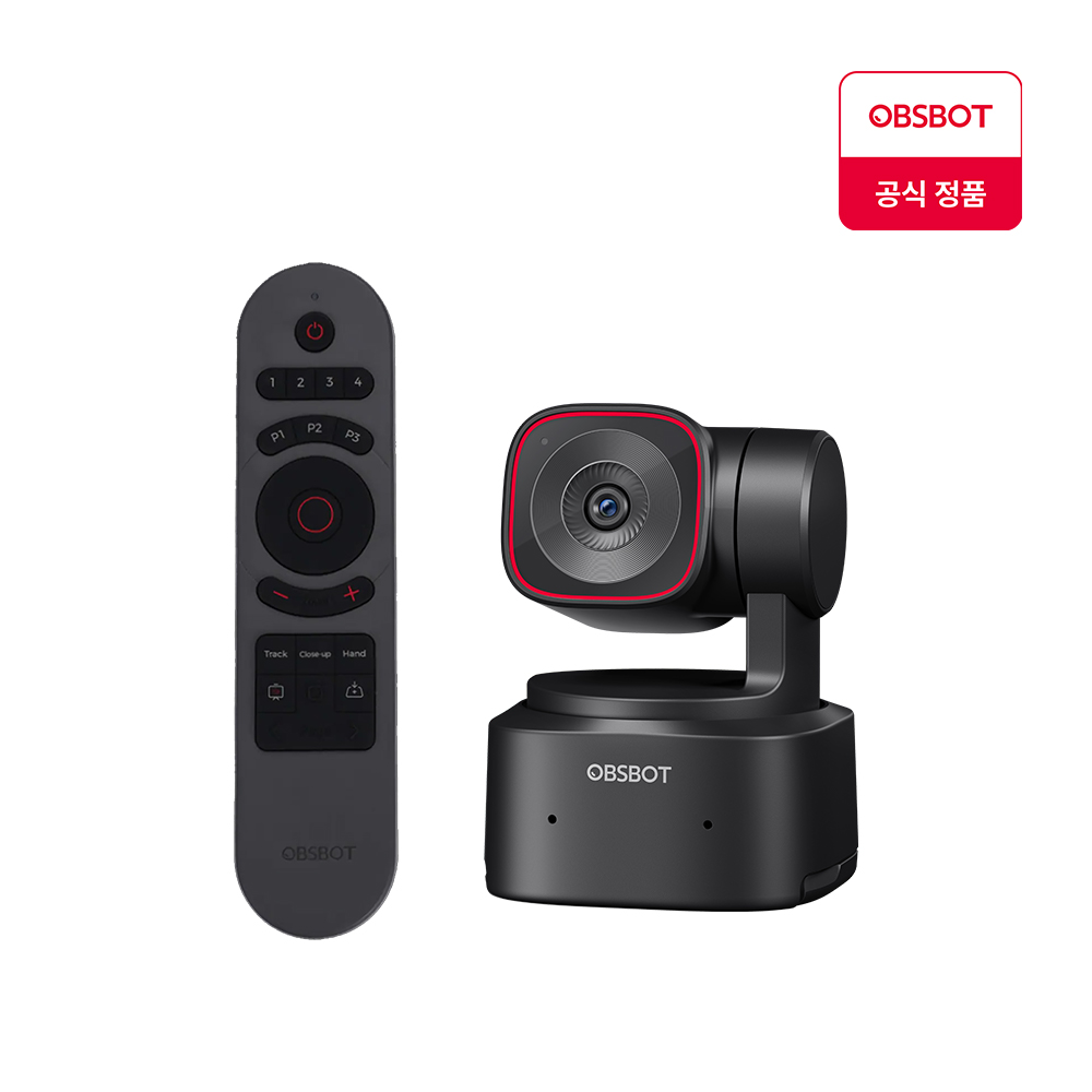 옵스봇(OBSBOT) Tiny 2 Lite + 리모컨 세트 4K AI 스트리밍 PTZ 웹캠 뷰티모드 웹카메라 371,000원