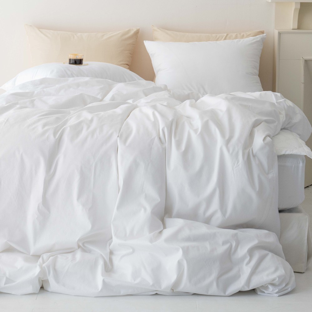 네모라인 국내제조 튼튼한 40수 트윌 피부에 순한 스마일 사계절 순면 홑 이불커버, 화이트 32,900원