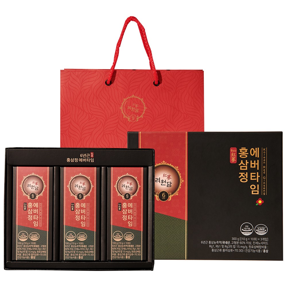 "면역력과 피로개선" 려원담 6년근 홍삼정 에버타임, 300g, 1개 36,500원