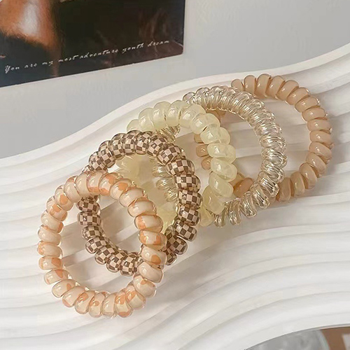 파파리빙 7종 패션 컬러 꼬불 스프링 머리끈 9,500원