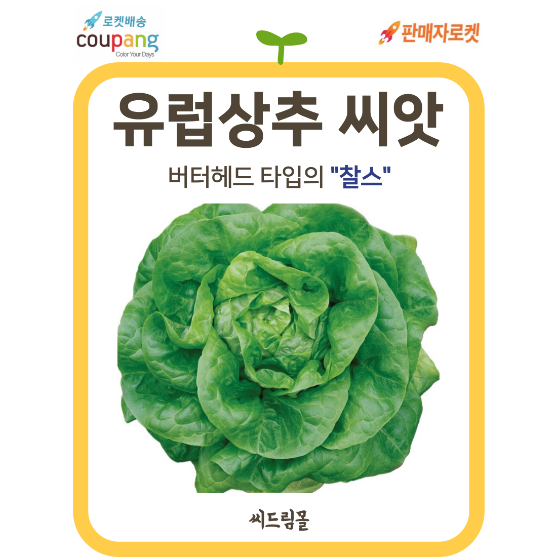 씨드림몰 유럽상추 씨앗 샐러드 쌈채소 찰스 100립, 1개 7,500원