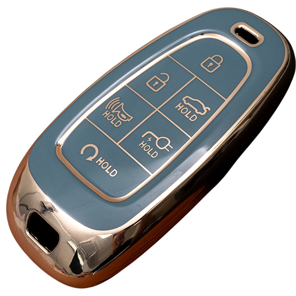 현대 아이오닉5 전기차 호환 TPU 스마트 키 케이스 키홀더 키링, 6버튼 TA92, 그레이골드 7,900원