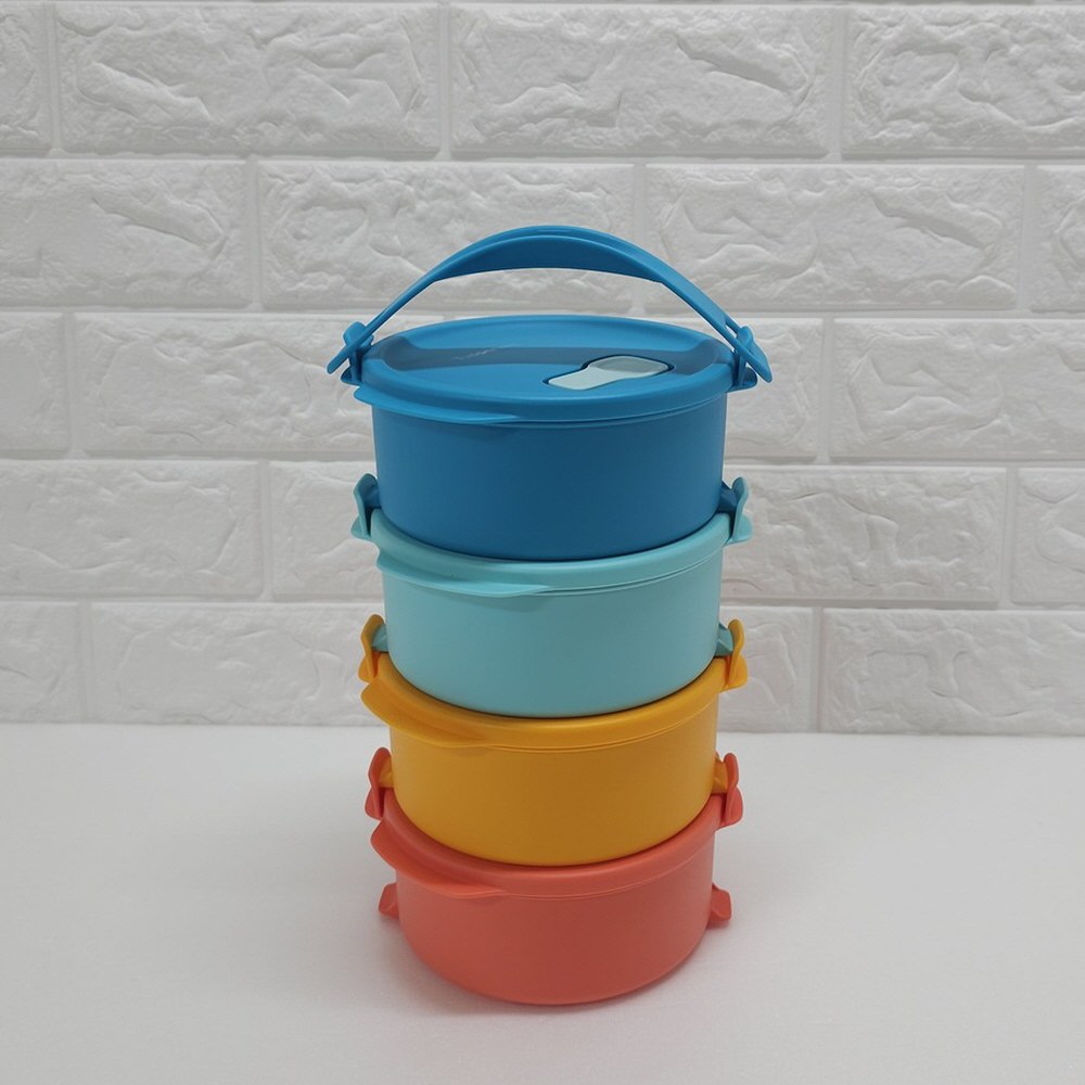 타파웨어 원형 전자레인지 클릭렌지 4단 도시락 500mlX4P 세트 A63번 42,840원