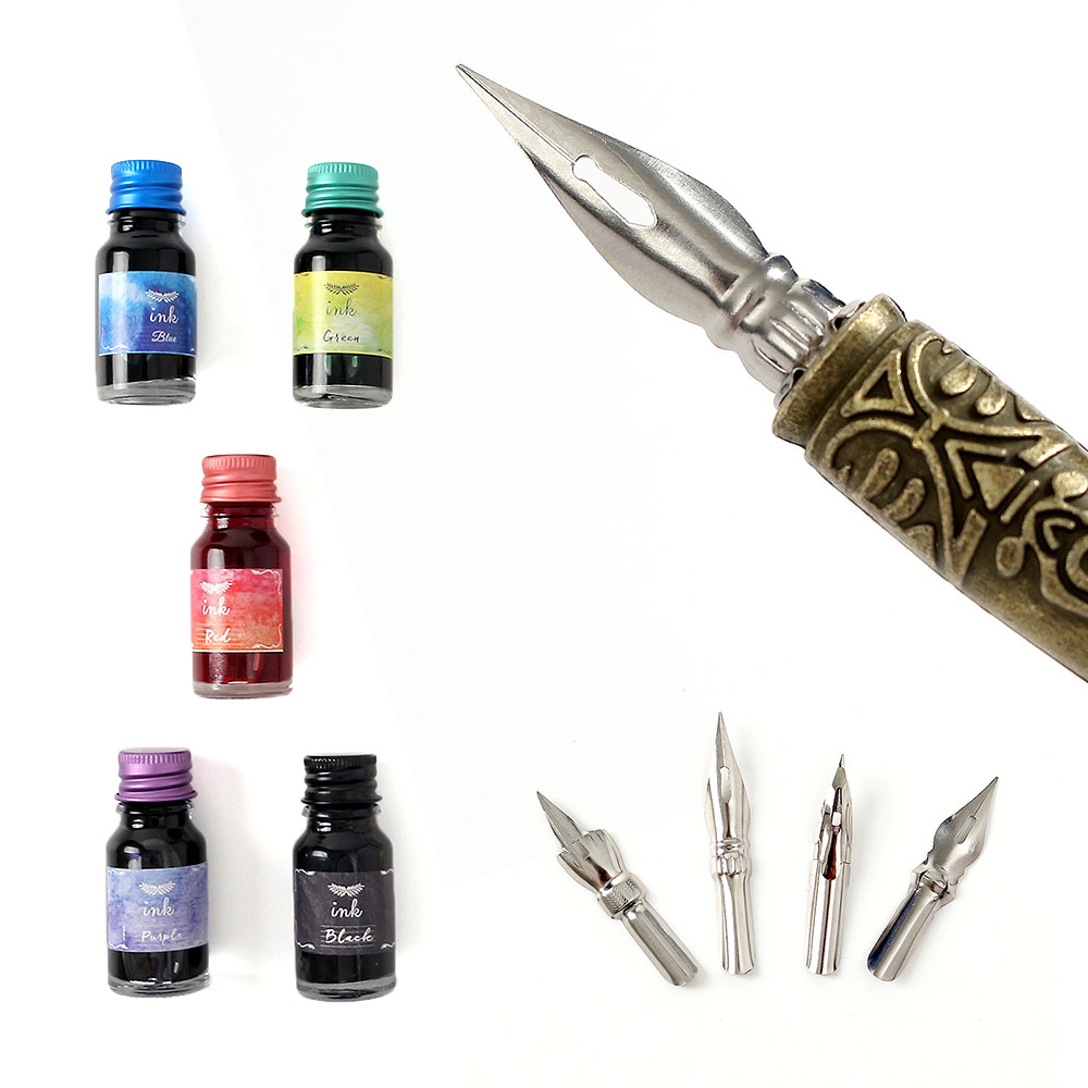 클래식 딥펜 만년필 잉크세트 브론즈 잉크 캘리그라피 16,580원