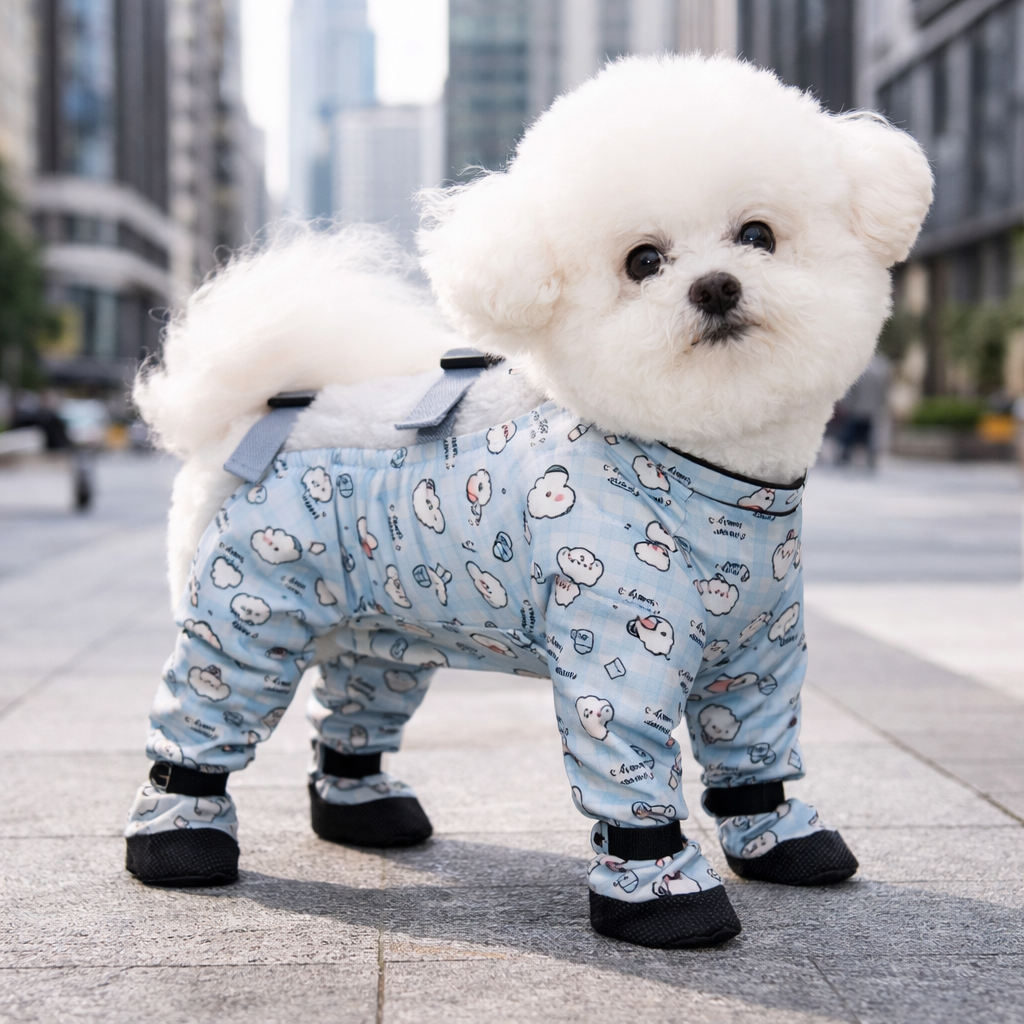 더제이안나 애견 산책 강아지방수신발 강아지일체형신발, 1개, 블루 24,500원