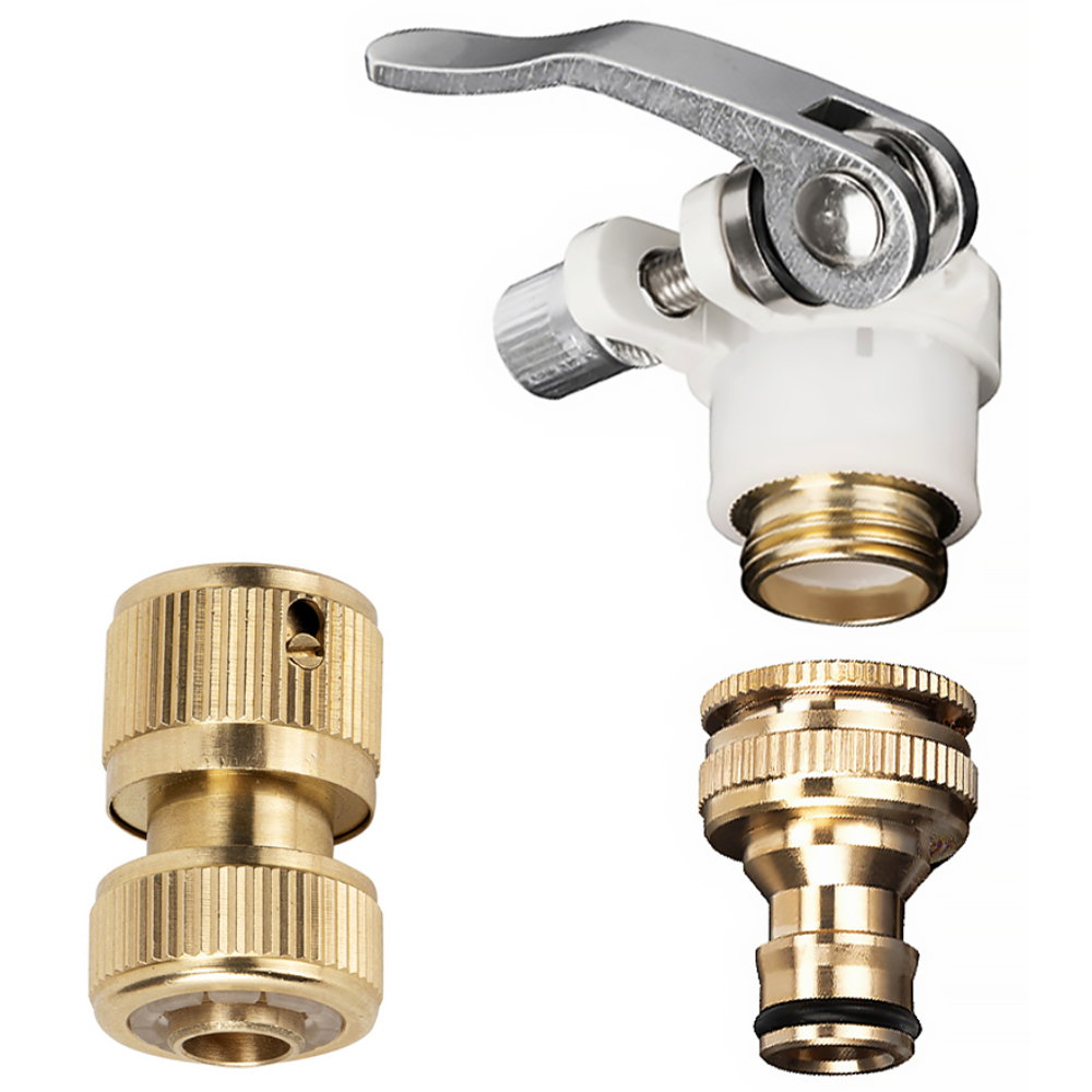 리빙로드 수도꼭지 호스 연결 커넥터 (황동 올인원 세트), 골드, 1개 11,800원