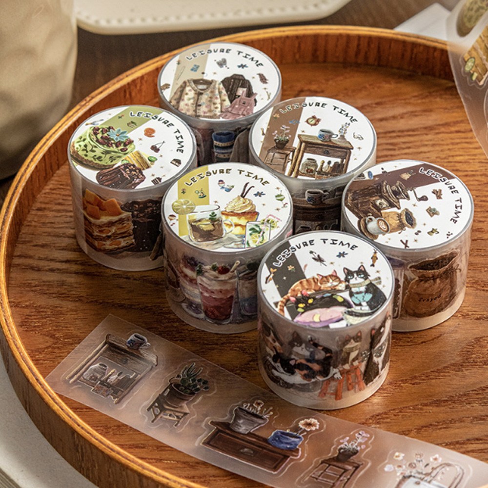 모를린 다꾸 PET 투명 롤스티커 3종 세트 빈티지 카페 고양이 다이어리 꾸미기 스티커, 1개, 빈티지 고양이 다꾸 롤스티커 3종 세트 14,300원