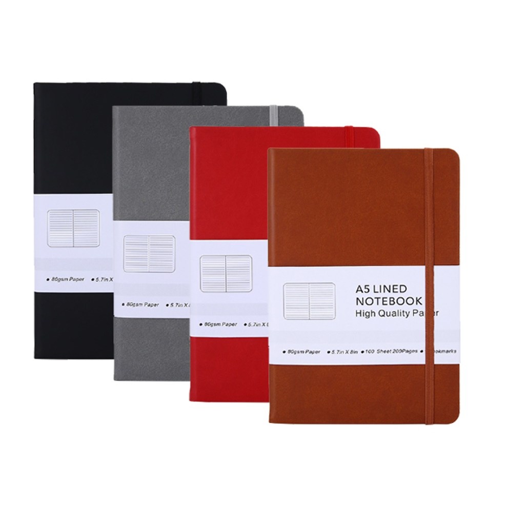 A5 가죽 라인노트 2026년 줄노트 불렛저널 일기장 필사노트 만년 단어장 기록 (21줄 200페이지), 1개, 브라운 9,000원