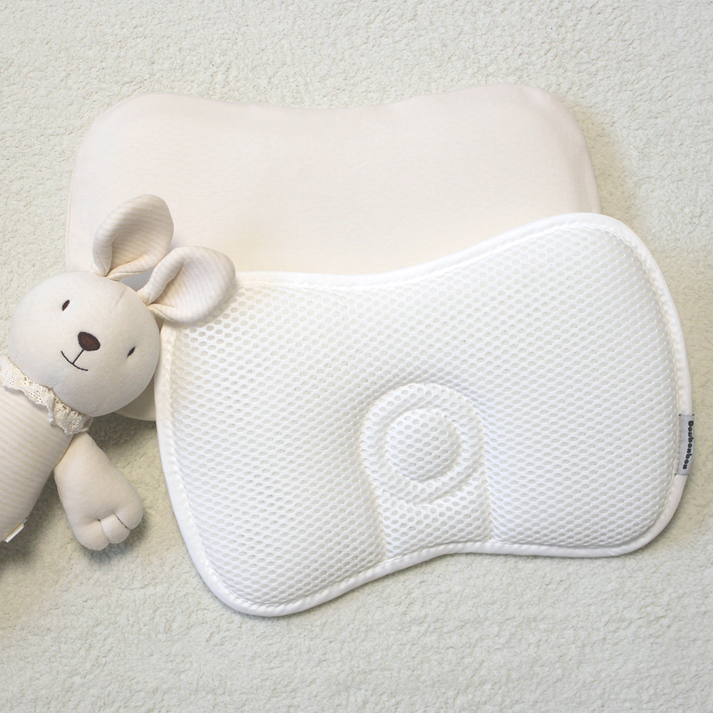 두봉봉 유아용 두상 경추 짱구베개 + 커버 세트, 화이트(베개), 베이지(커버), 1세트 43,000원