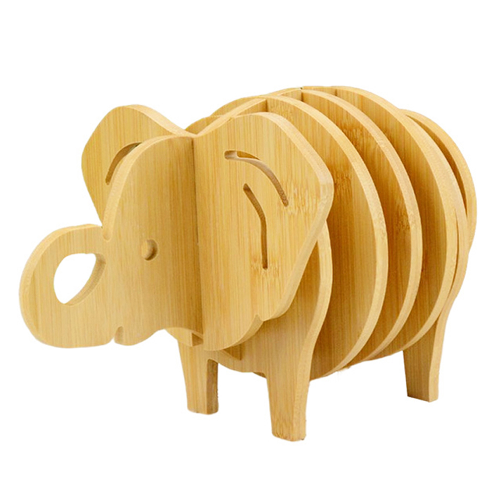 바른리빙 원목 코끼리 냄비받침 + 컵받침 + 티코스터 세트, 단일색상, 1세트 6,060원