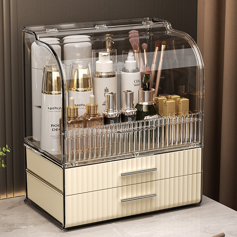 ROSSKOSS 프리미엄 대용량 화장품 정리함 특대 3단 서랍형 브러쉬 립스틱 먼지차단 보관함, 1개, 화이트 투명 36,900원