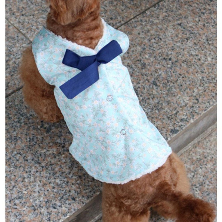 꽃무늬 강아지 편안한 매듭 배자 저고리 블루 2XL 1P 명절 70,310원