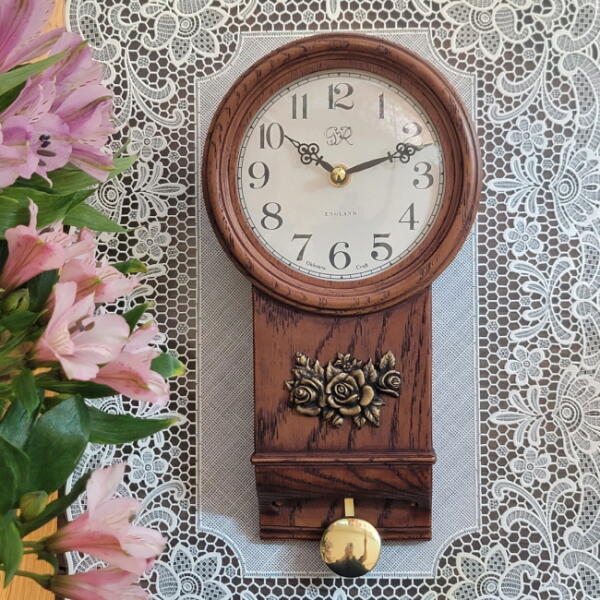 아트박스/오리엔탈무드 국내산 엔틱 원목 로즈 벽시계 54,000원