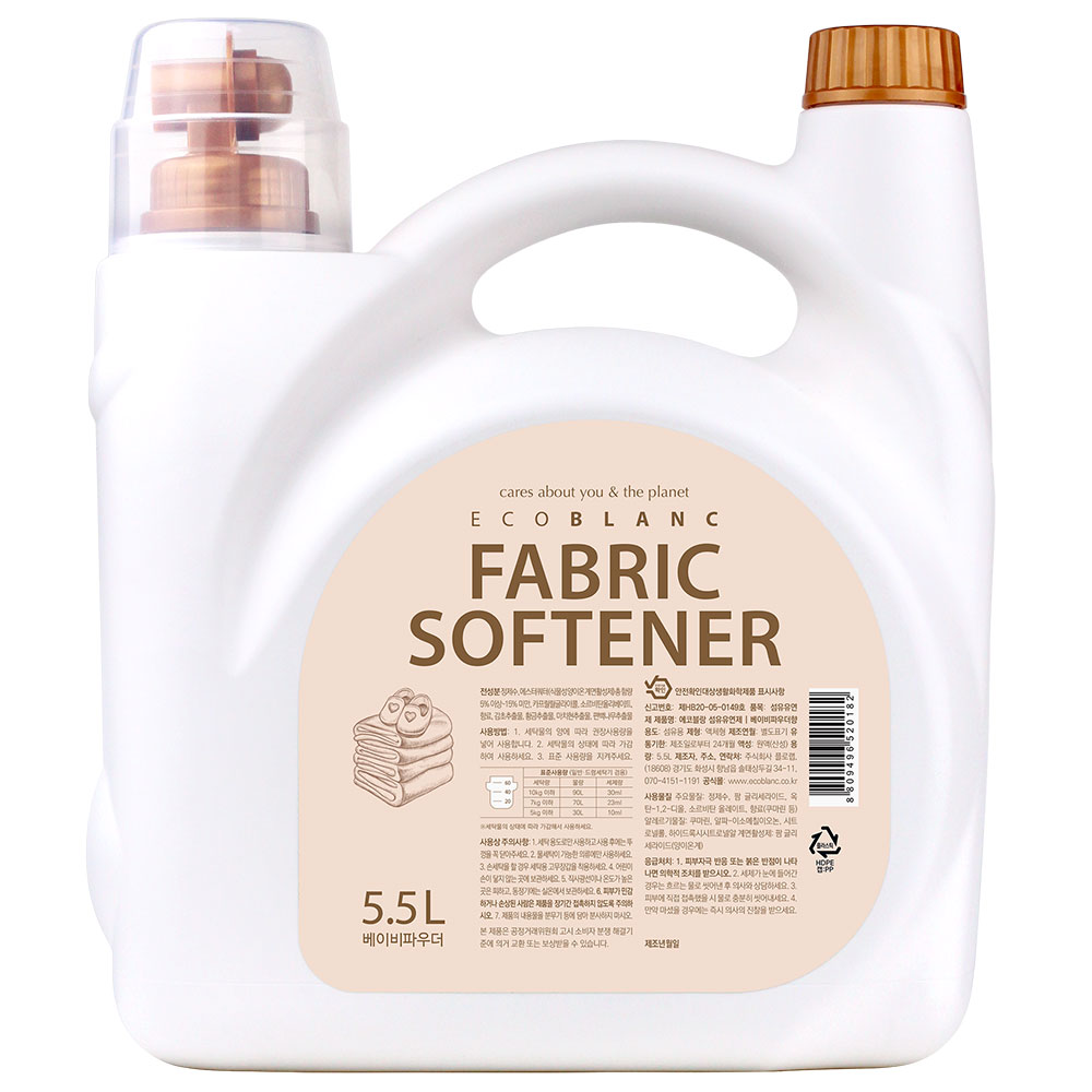 에코블랑 유아유연제 5.5L 베이비파우더, 5.5L, 2개 43,000원