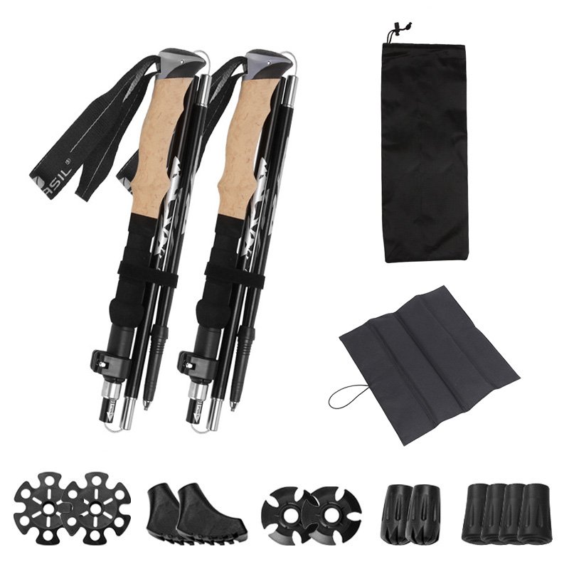 BOONINT 등산지팡이 2개 1세트 5단 듀랄루민 다용도 조절 가능 등산용 초경량 남여공용 지팡이 아웃도어 트래킹 접이식등산스틱 BN082224 39,900원