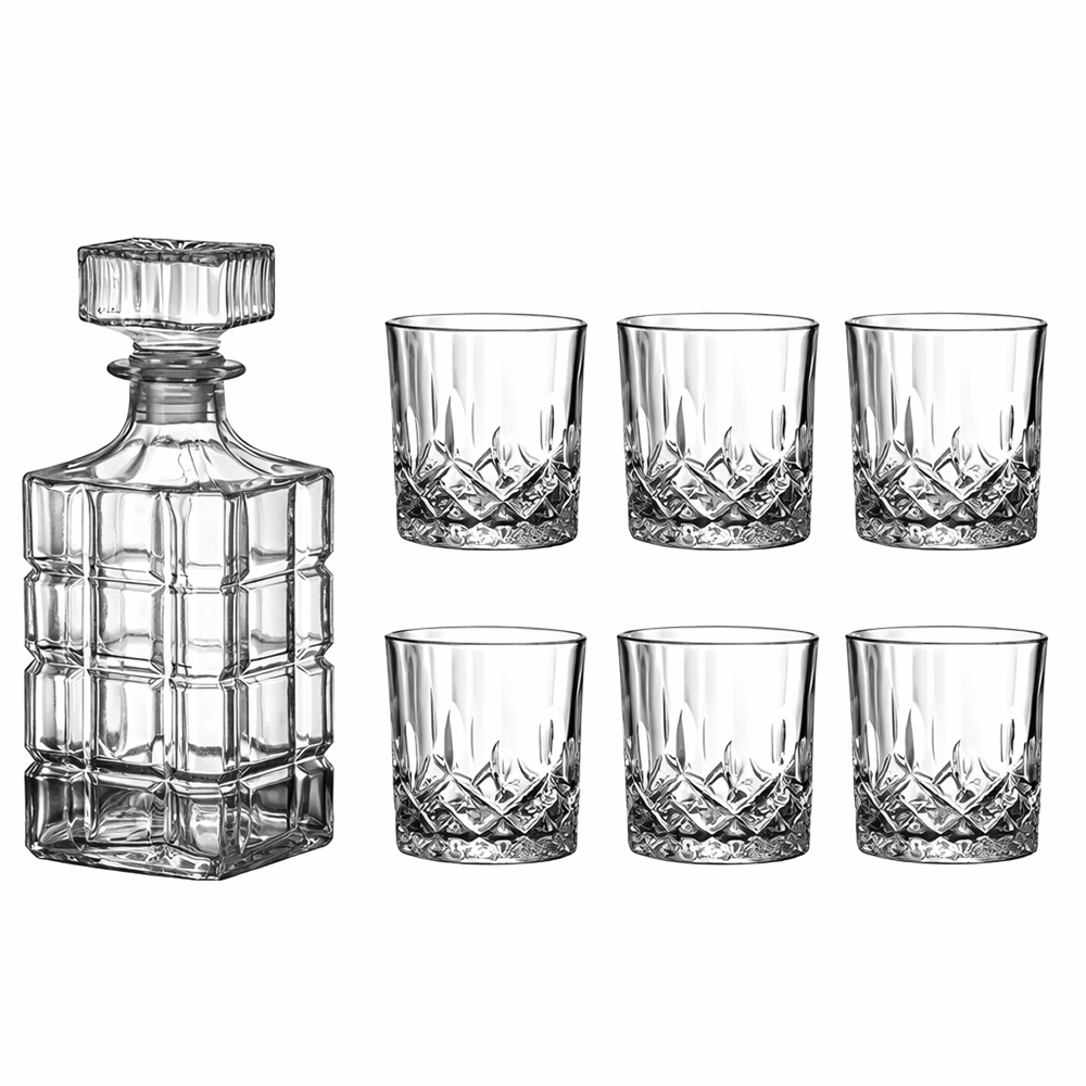 크리스탈 커팅 유리 양주 위스키 디캔터 750ml+220ml 잔 6p, 1개, 750ml 25,800원