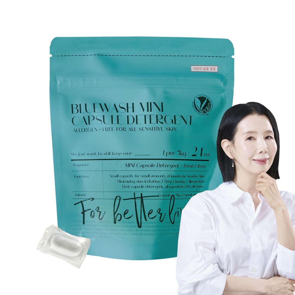 블루워시 피부장벽 보호 비건 미니 캡슐 세탁세제 프레쉬 시트러스향, 1개, 24개입, 현재가 11,900원