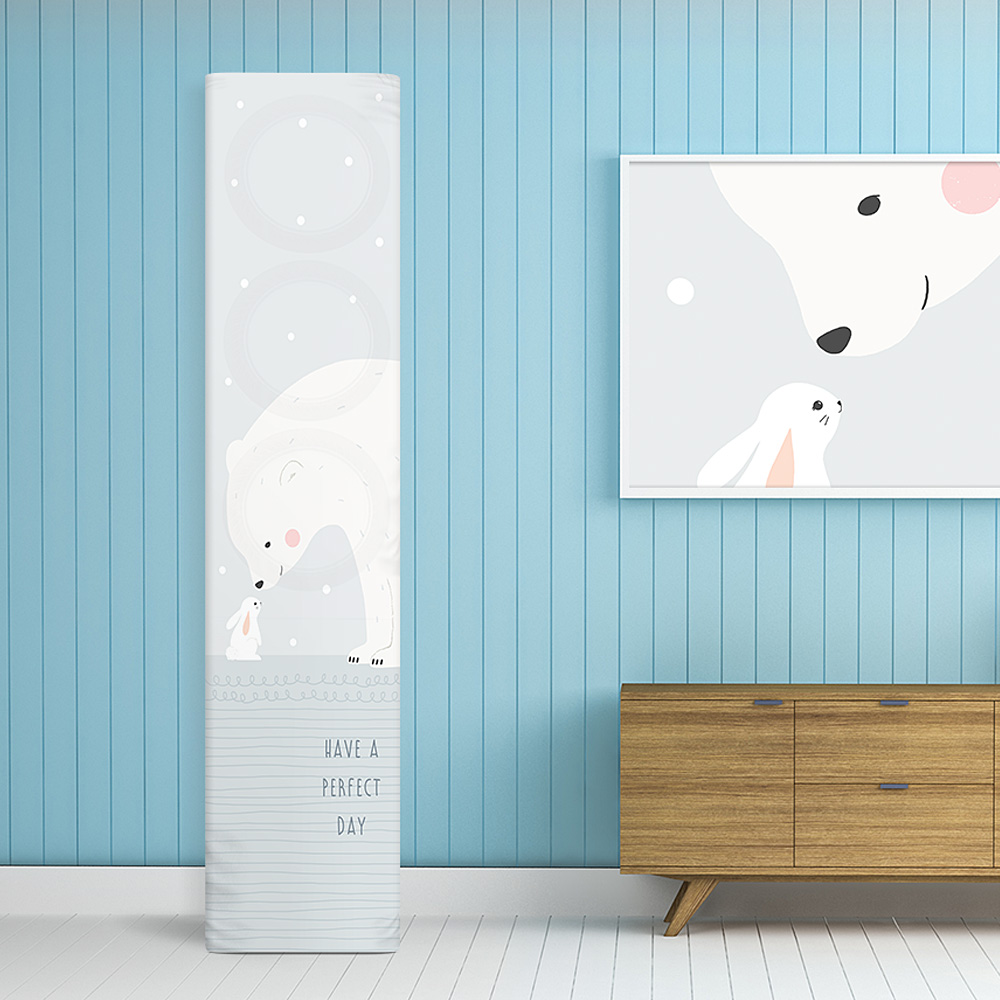 리빙위키 스탠드형 LG듀얼전용 에어컨커버_보관카바 에어콘덮개 먼지차단, 러블리베어 23,900원