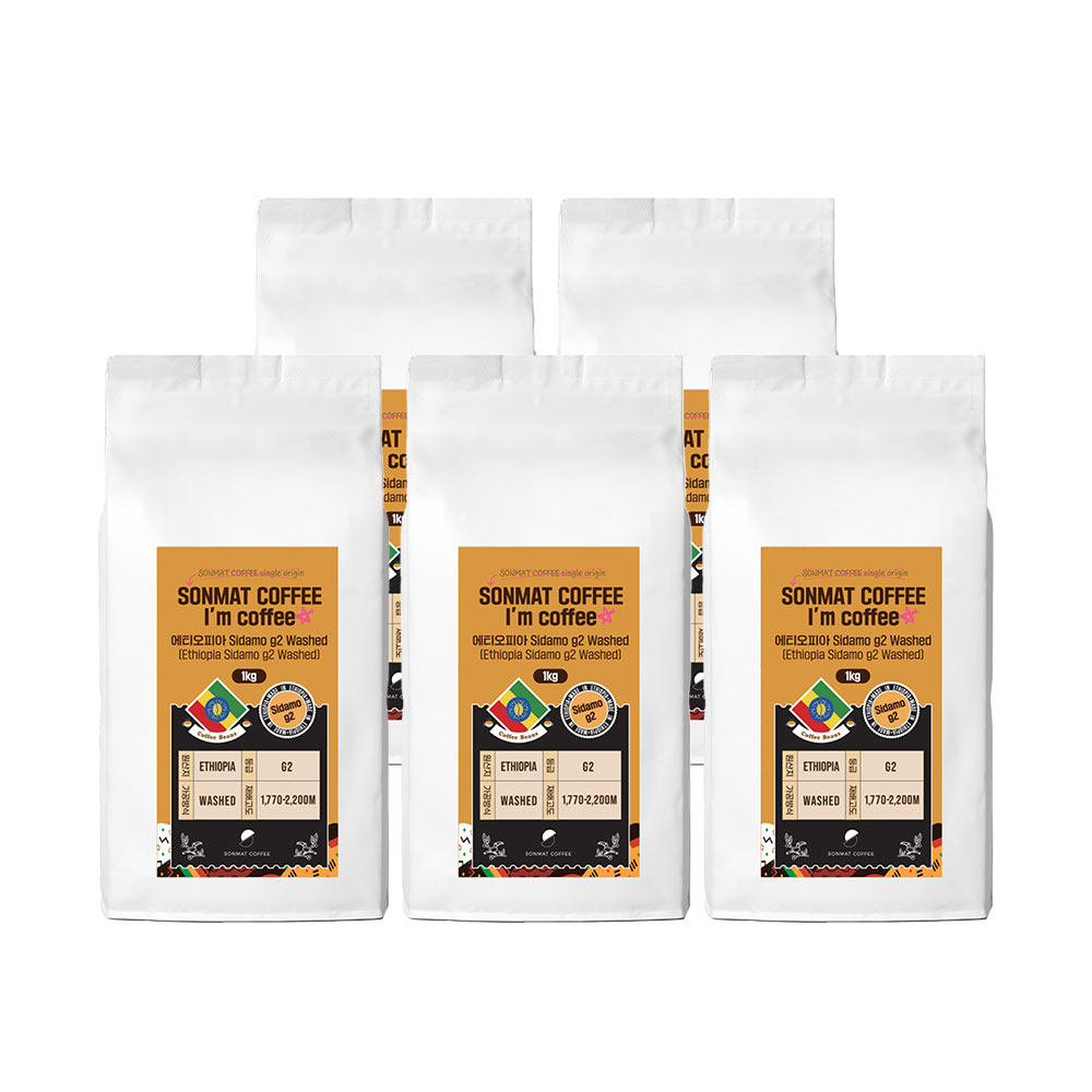 손맛커피 아이엠커피 에티오피아 시다모 G2 워시드, 5개, 1kg, 에스프레소 126,000원