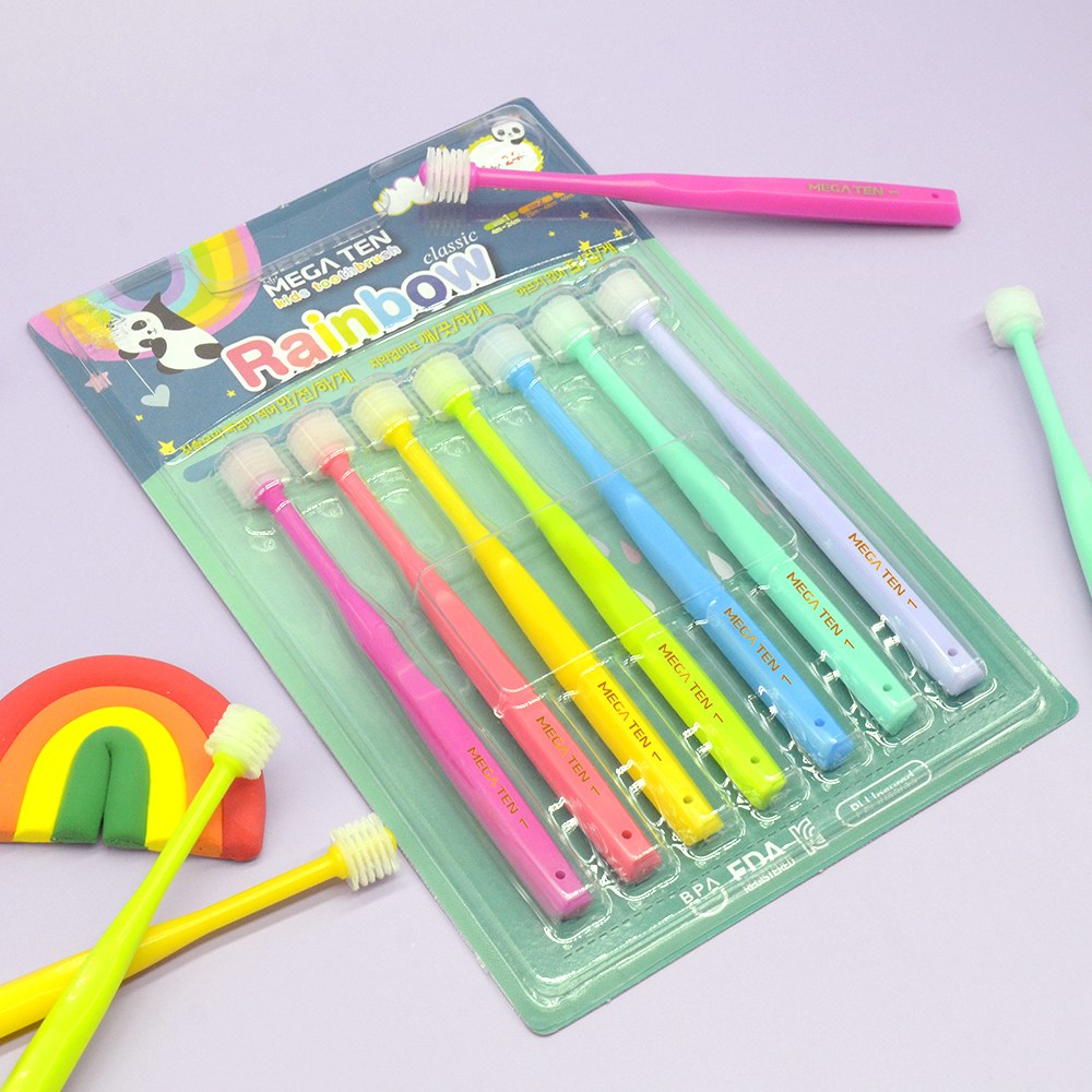 메가텐 유아 아기 키즈 리뉴얼 360도 칫솔 7가지 컬러 1단계 레인보우 패키지 38,200원